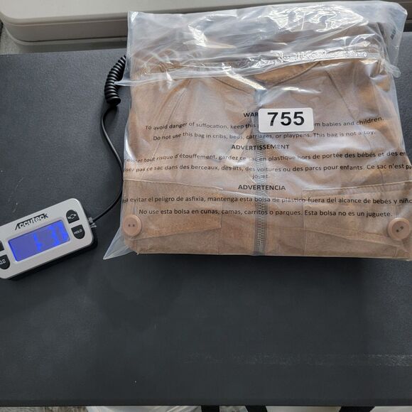 100% Suede Leather Tan M Motorcycle Style Jacket by Allan Denis - Picture 16 of 16